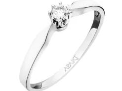 Pierścionek z białego złota z brylantem - 0,10 ct - próba 585