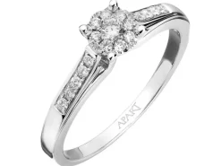 Pierścionek z białego złota z brylantami - 0,19 ct - próba 585