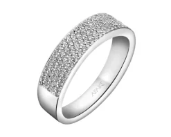 Pierścionek z białego złota z brylantami - 0,39 ct - próba 585