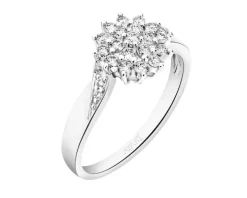 Pierścionek z białego złota z brylantami - 0,50 ct - próba 585