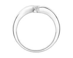 Pierścionek z białego złota z brylantem - 0,18 ct - próba 750
