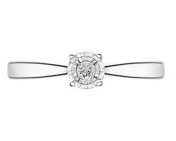 Pierścionek z białego złota z brylantem - 0,04 ct - próba 585