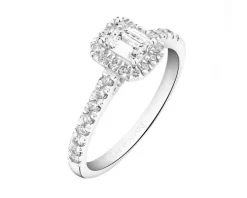 Pierścionek z białego złota z diamentami laboratoryjnymi - 1,00 ct - próba 750