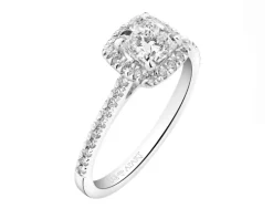 Pierścionek z białego złota z diamentami laboratoryjnymi - 1,25 ct - próba 750