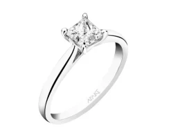 Pierścionek z białego złota z diamentem - SI1/H - 0,50 ct - próba 585