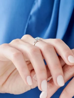 Pierścionek z białego złota z brylantami laboratoryjnymi - 1,27 ct - próba 750