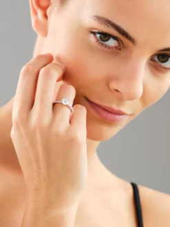 Pierścionek z białego złota z brylantami laboratoryjnymi - 1,27 ct - próba 750