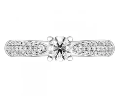 Pierścionek z białego złota z brylantami - SI2/H - 0,76 ct - próba 750