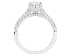 Pierścionek z białego złota z brylantem - 0,08 ct - próba 750