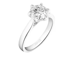 Pierścionek z białego złota z brylantem - VS1/G - 2,00 ct - próba 750