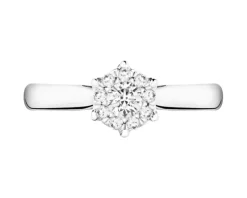 Pierścionek z białego złota z brylantami - 0,23 ct - próba 585