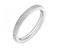Pierścionek z białego złota z diamentami - Eternity - 0,15 ct - próba 585