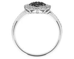 Pierścionek z białego złota z diamentami - 0,27 ct - próba 585