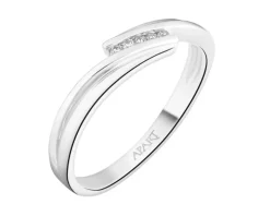 Pierścionek z białego złota z brylantami - 0,03 ct - próba 585