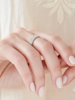 Pierścionek z białego złota z diamentami - 0,24 ct - próba 585