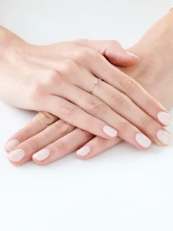 Pierścionek z białego złota z brylantem - 0,01 ct - próba 585