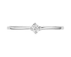 Pierścionek z białego złota z brylantem - 0,01 ct - próba 585