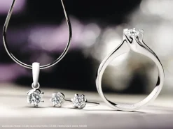 Pierścionek z białego złota z brylantem - 0,15 ct - próba 750