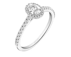 Pierścionek z białego złota z diamentami - 0,50 ct - próba 585