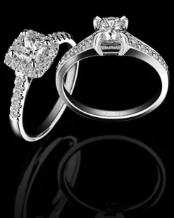 Pierścionek z białego złota z diamentami -SI1/H - 1,33 ct - próba 750