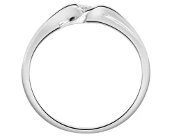 Pierścionek z białego złota z brylantem - 0,05 ct - próba 375