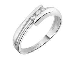 Pierścionek z białego złota z brylantami - 0,11 ct - próba 585