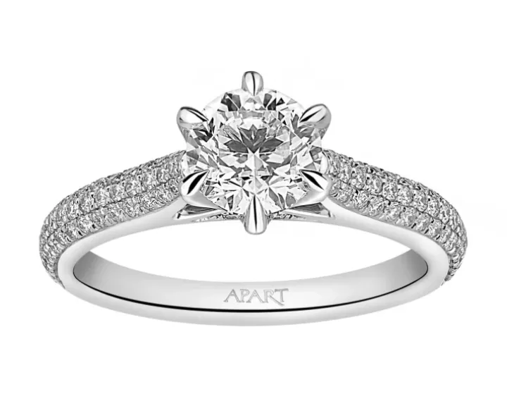 Pierścionek z białego złota z brylantami - SI1/H - 1,35 ct - próba 750