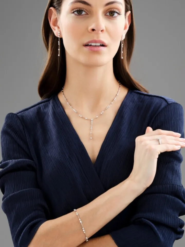 Pierścionek z białego złota z diamentami - 0,91 ct - próba 585