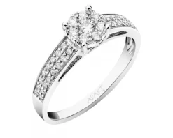 Pierścionek z białego złota z brylantami - 0,40 ct - próba 585