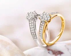 Pierścionek z białego złota z brylantami - 0,40 ct - próba 585