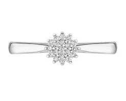 Pierścionek z białego złota z diamentami - 0,07 ct - próba 585