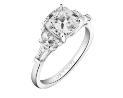 Pierścionek z białego złota z diamentami laboratoryjnymi - 2,55 ct - próba 750