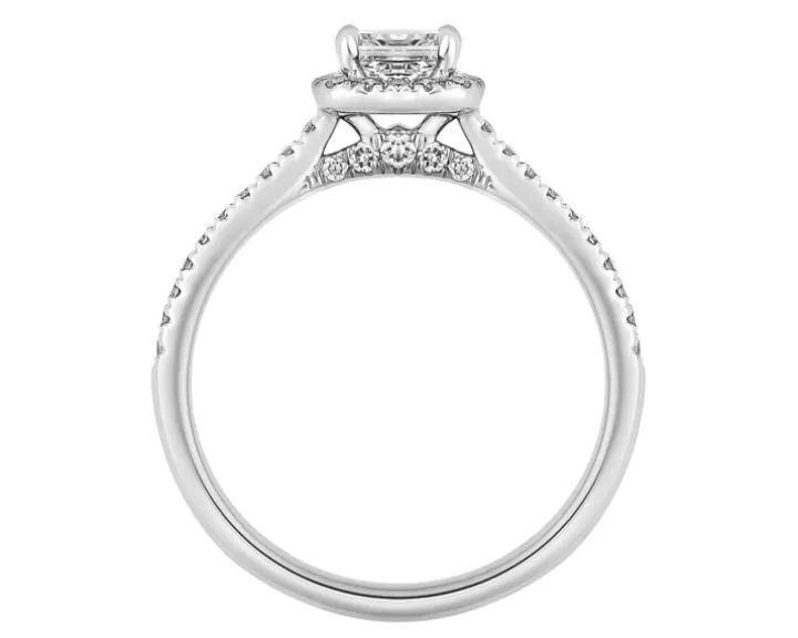 Pierścionek z białego złota z diamentami - 1,00 ct - próba 750