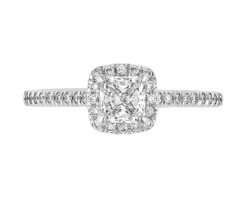 Pierścionek z białego złota z diamentami - 1,00 ct - próba 750