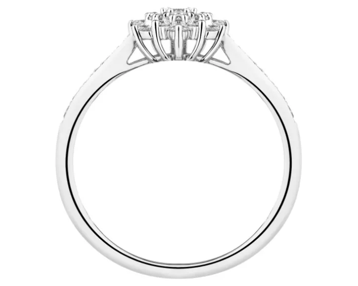 Pierścionek z białego złota z brylantami laboratoryjnymi - 0,44 ct - próba 585