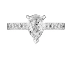 Pierścionek z białego złota z diamentami - SI1/H - 1,25 ct - próba 750