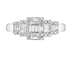 Pierścionek z białego złota z diamentami - 0,38 ct - próba 585