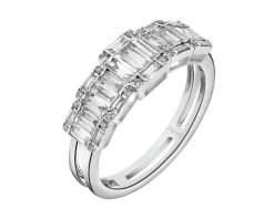 Pierścionek z białego złota z diamentami - 0,72 ct - próba 585