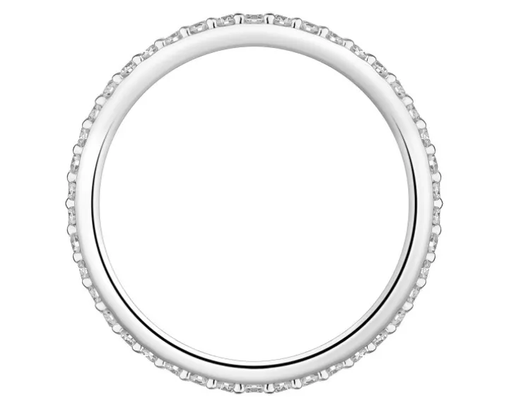 Pierścionek z białego złota z brylantami laboratoryjnymi - Eternity - 0,42 ct - próba 585