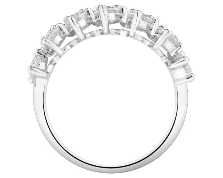 Pierścionek z białego złota z diamentami - 1,51 ct - próba 750