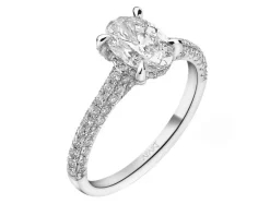 Pierścionek z białego złota z diamentami - 1,50 ct - próba 750