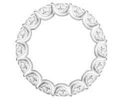 Pierścionek z białego złota z brylantami laboratoryjnymi - Eternity - 3,75 ct - próba 750
