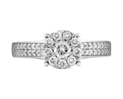 Pierścionek z białego złota z brylantami - 0,50 ct - próba 585