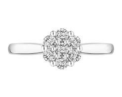 Pierścionek z białego złota z brylantami laboratoryjnymi - 0,35 ct - próba 585