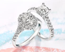 Pierścionek z białego złota z diamentami - VS2/H - 2,70 ct - próba 750