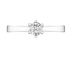 Pierścionek z białego złota z brylantem - 0,40 ct - próba 750