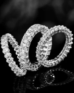 Pierścionek z białego złota z diamentami - Eternity - 3,81 ct - próba 750