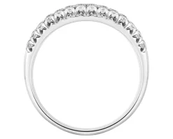 Pierścionek z białego złota z brylantami laboratoryjnymi - 0,75 ct - próba 585