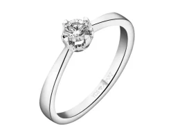 Pierścionek z białego złota z brylantem - 0,23 ct - próba 750