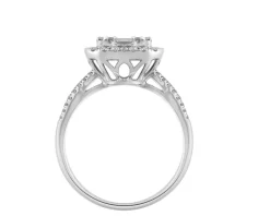 Pierścionek z białego złota z diamentami - 1,20 ct - próba 750